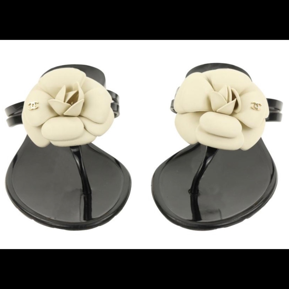 CHANEL Camellia Slide Sandals